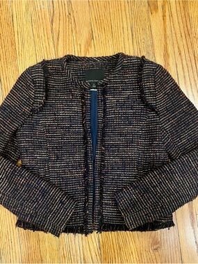 Banana Republic Tweed Cropped Jacket Multicolor Size 0